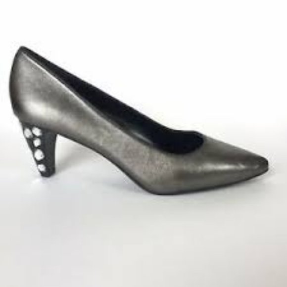 NWT LORI GOLDSTEIN MEREDITH METALLIC LEATHER PUMP 5.5M - Picture 1 of 10